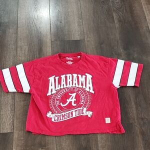 Alabama Crimson Tide Red Womens Emily Sleeve Stripe Slub Tee M